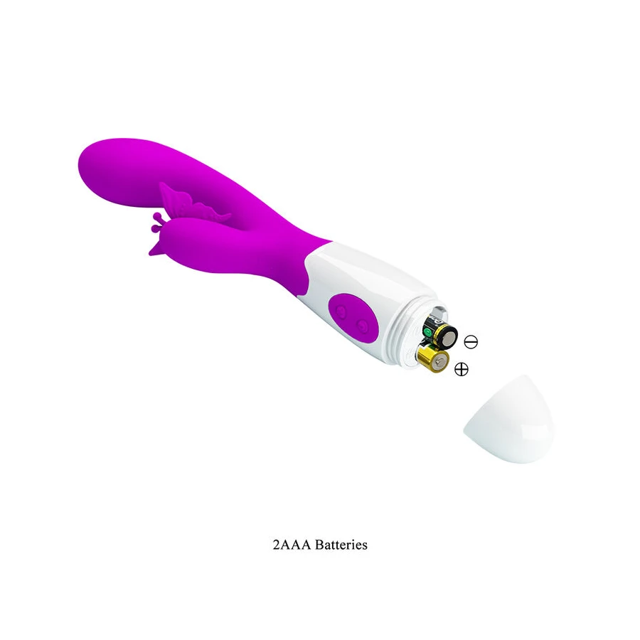 PRETTY LOVE - VIBRATORE A CONIGLIO BUTTERFLY KISS 30 FUNZIONI VIOLA